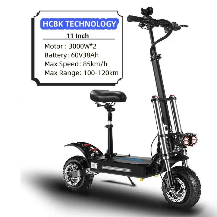 PowerRush- Electric Off-Road Scooter 2x2 (dual drive) με πτυσσόμενο κάθισμα-85 km/h/ 100km Αυτονομία-6000W