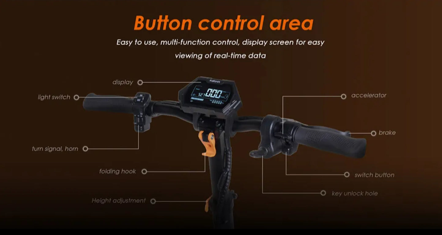 Kukirin G2 Max Αναδιπλούμενο Ηλεκτρικό Πατίνι 55km/h/ 80km Αυτονομία-1000W